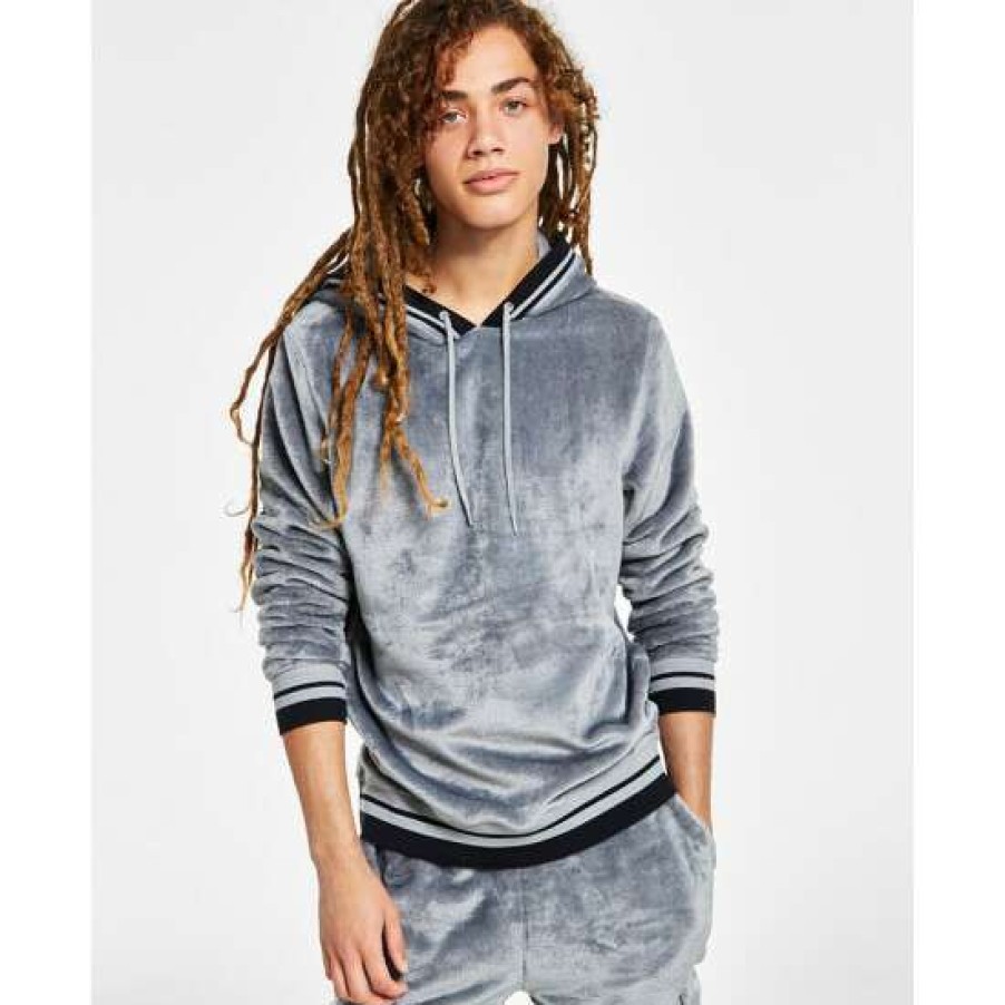 Men INC International Concepts | Coupon Inc International Concepts I.N.C. International Concepts Men'S Regular-Fit Ribbed Velour Hoodie, Created For Macy'S