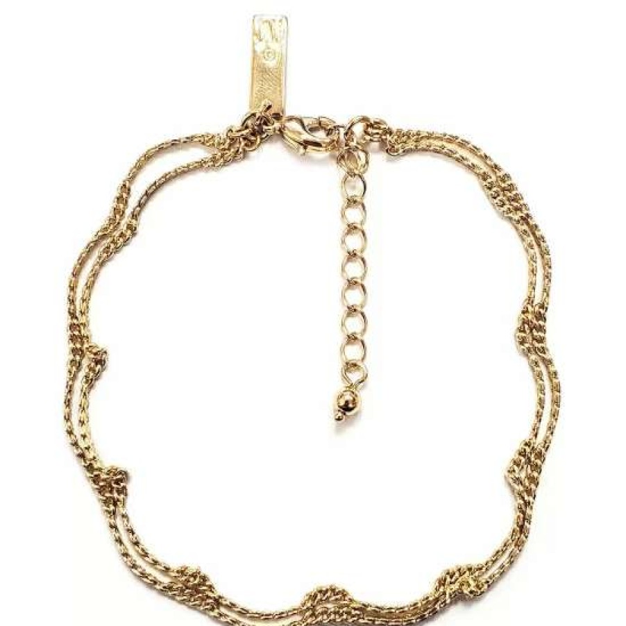 Jewelry & Watches INC International Concepts | Buy Inc International Concepts Tone Scalloped Double-Chain Anklet, Created For Macy'S Gold