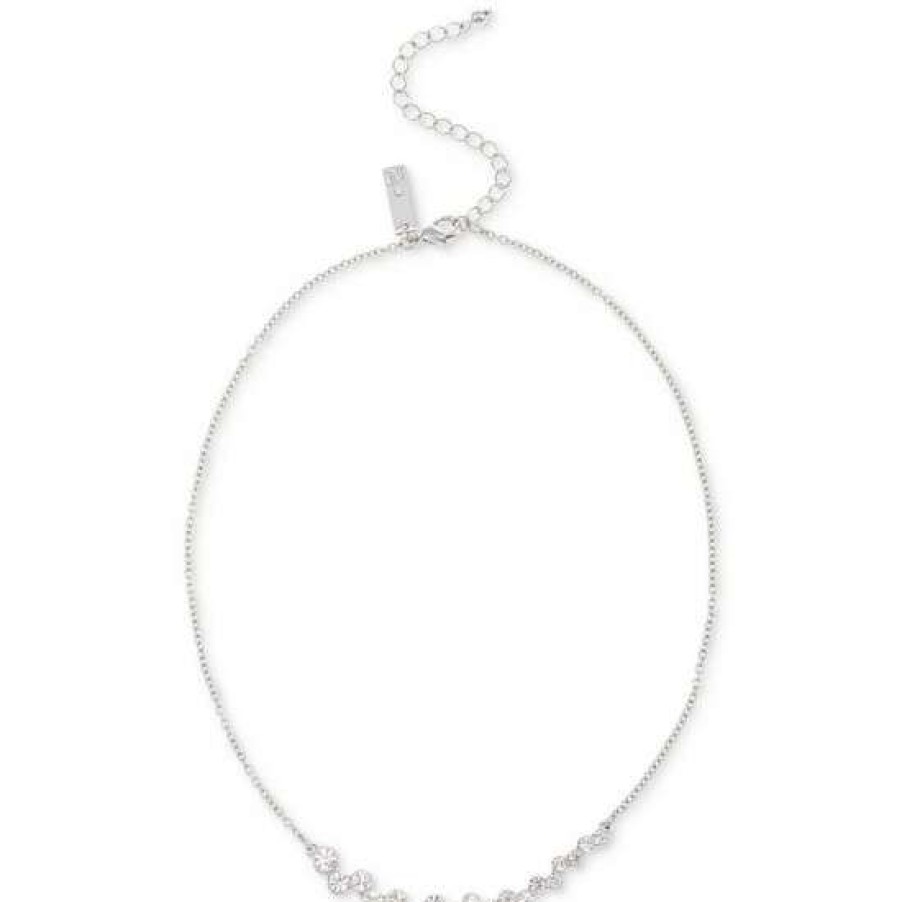 Jewelry & Watches INC International Concepts | Budget Inc International Concepts Tone Crystal Statement Necklace, 15 + 3 Extender, Created For Macy'S Silver