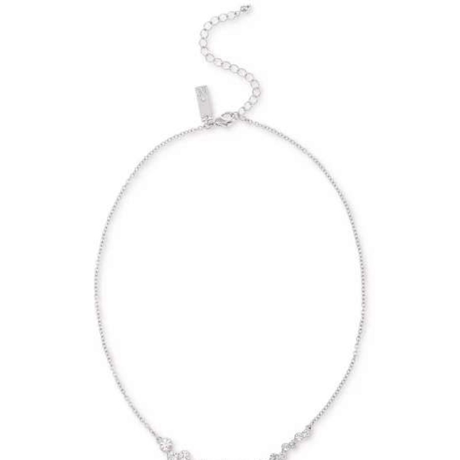 Jewelry & Watches INC International Concepts | Budget Inc International Concepts Tone Crystal Statement Necklace, 15 + 3 Extender, Created For Macy'S Silver