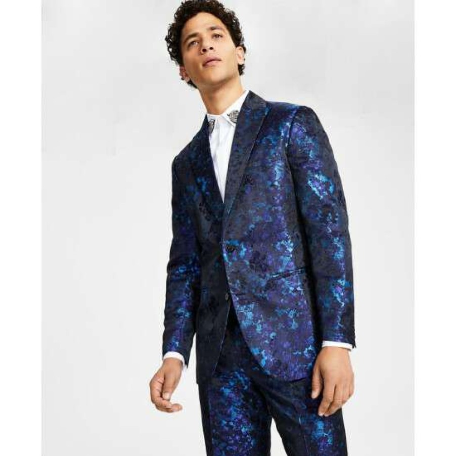 Men INC International Concepts | Best Reviews Of Inc International Concepts Men'S Classic-Fit Abstract Brocade Suit Jacket, Created For Macy'S Basic Navy