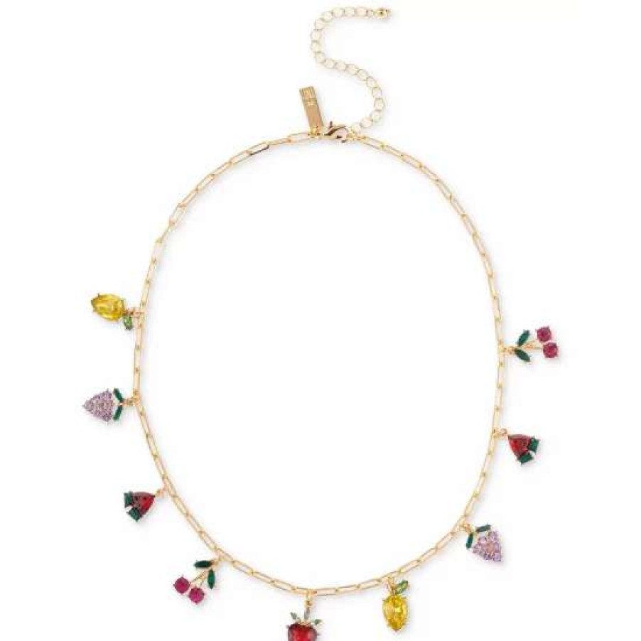 Jewelry & Watches INC International Concepts | Hot Sale Inc International Concepts Gold-Tone Mixed Stone Fruit Shaky Charm Necklace, 17 + 3 Extender, Created For Macy'S Multi