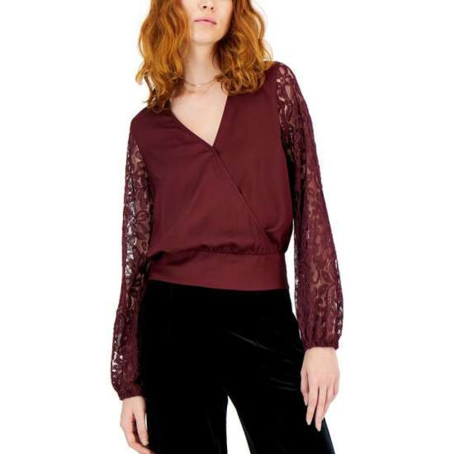 Women INC International Concepts | Best Deal Inc International Concepts Women'S Lace-Sleeve Blouse, Created For Macy'S