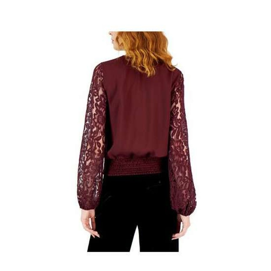 Women INC International Concepts | Best Deal Inc International Concepts Women'S Lace-Sleeve Blouse, Created For Macy'S