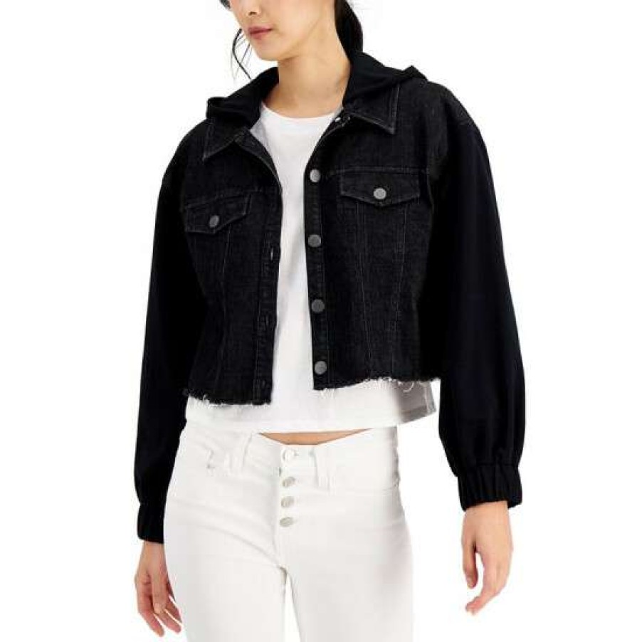 Women INC International Concepts | New Inc International Concepts Mixed-Media Jacket, Created For Macy'S Black