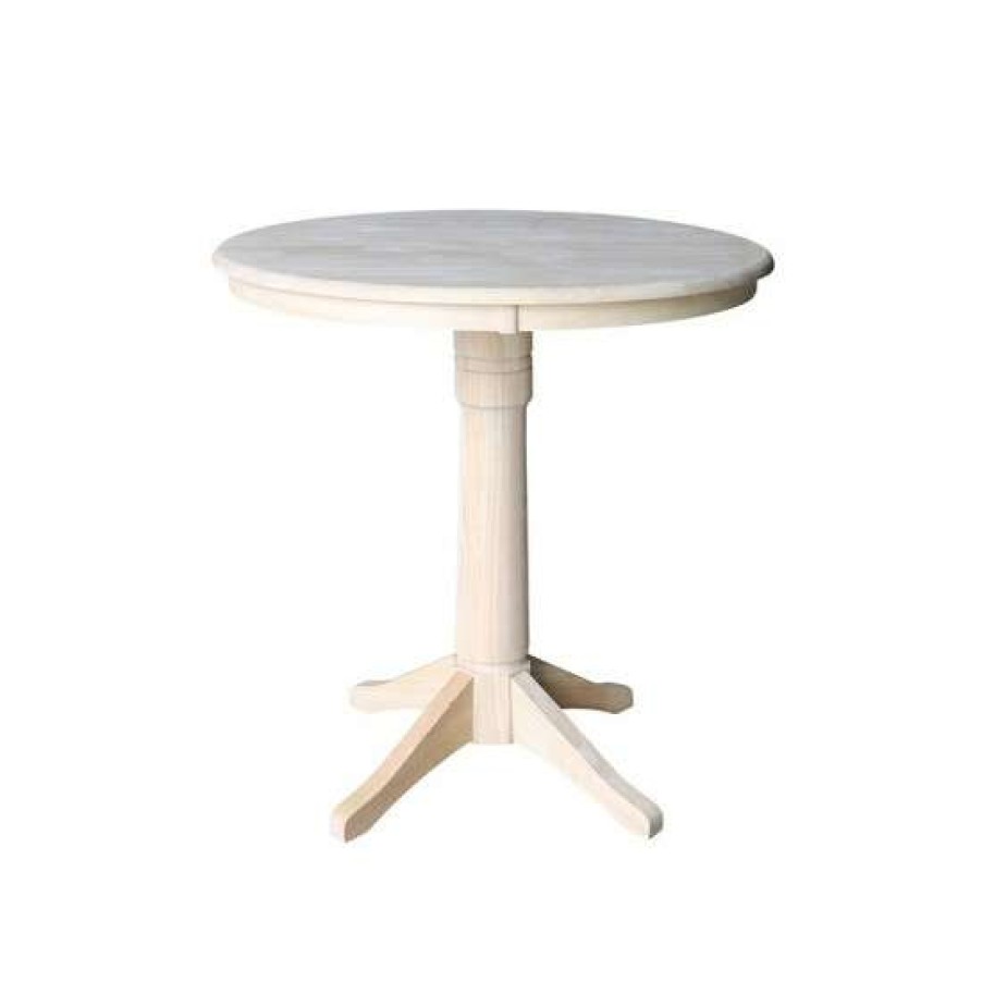 Furniture INC International Concepts | New International Concepts 36 Round Top Pedestal Table 34.9H Cream