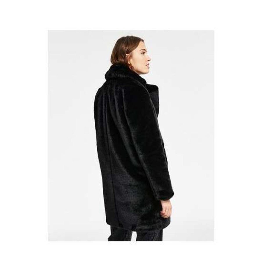 Men INC International Concepts | Cheap Inc International Concepts Women'S Long Faux-Fur Chubby Coat, Created For Macy'S Deep Black