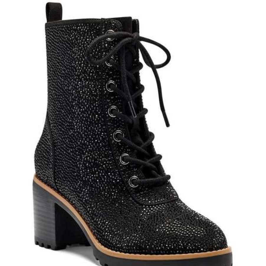 Shoes INC International Concepts | Promo Inc International Concepts Women'S Samira Lace-Up Booties, Created For Macy'S Black Bling