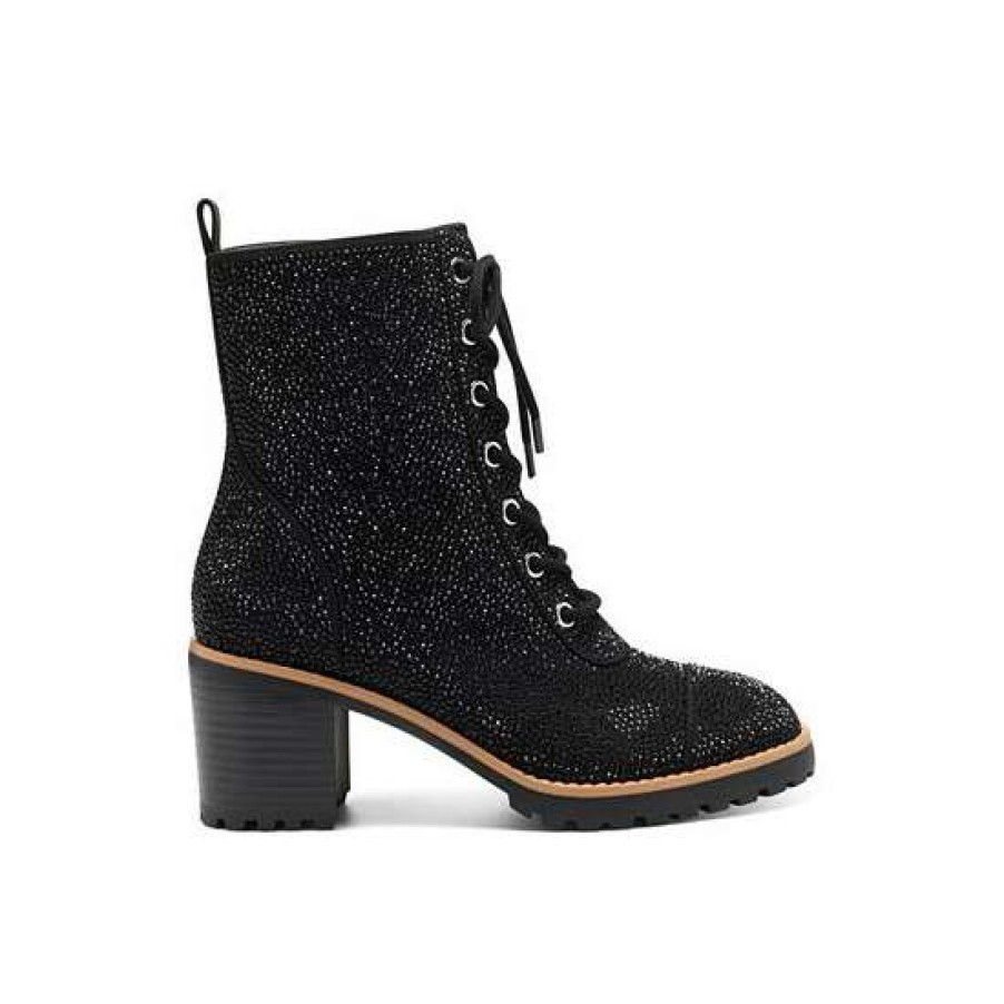 Shoes INC International Concepts | Promo Inc International Concepts Women'S Samira Lace-Up Booties, Created For Macy'S Black Bling