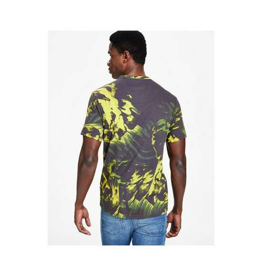 Men INC International Concepts | Budget Inc International Concepts Men'S Henry Classic-Fit Abstract Floral Graphic T-Shirt, Created For Macy'S Lentil Sprout