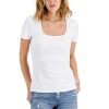 Women INC International Concepts | Promo Inc International Concepts Women'S Ribbed Square-Neck T-Shirt, Created For Macy'S