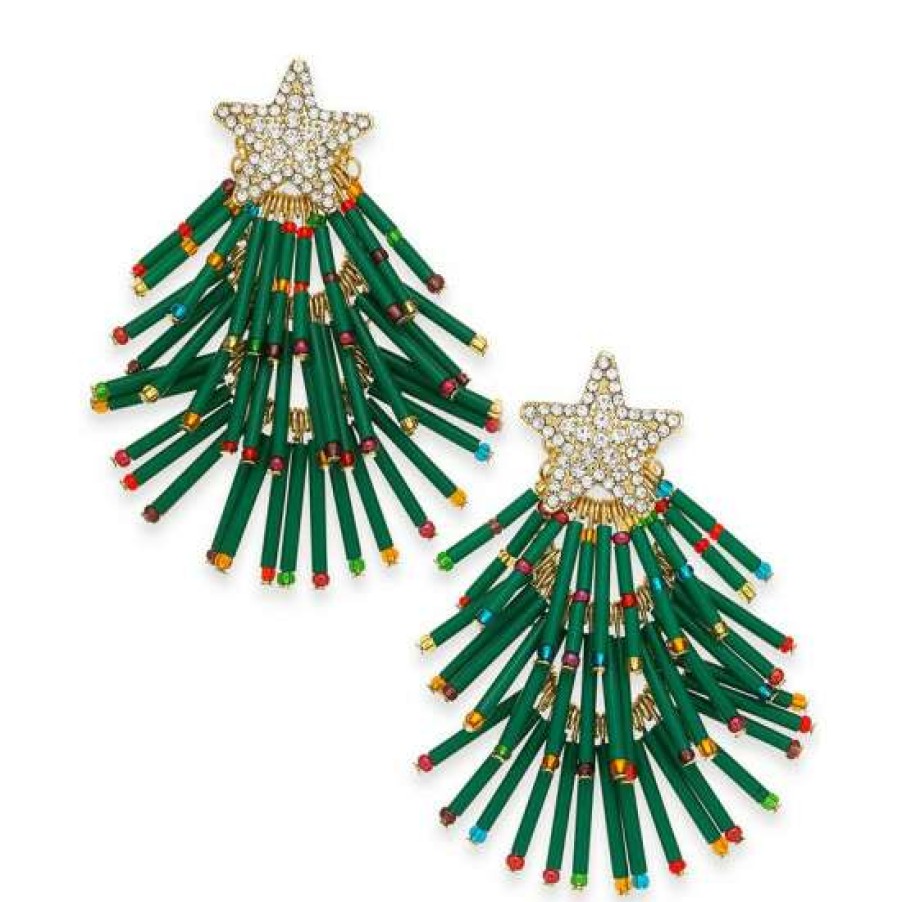 Jewelry & Watches INC International Concepts | Coupon Inc International Concepts Holiday Lane Gold-Tone Pave Color Bead Holiday Tree Drop Earrings, Created For Macy'S Multi