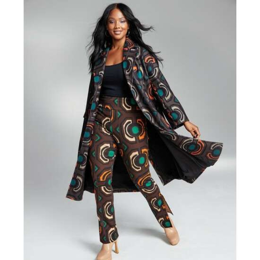 Men INC International Concepts | New Inc International Concepts Ade Samuel For Inc Women'S Abstract-Print A-Line Button-Front Coat, Created For Macy'S Ade Abstract