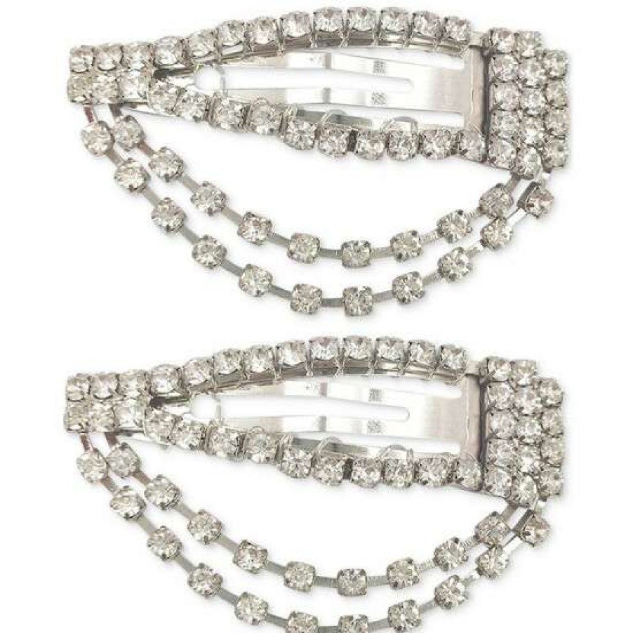 Jewelry & Watches INC International Concepts | New Inc International Concepts 2-Pc. Silver-Tone Droop Hair Clip Set, Created For Macy'S Crystal