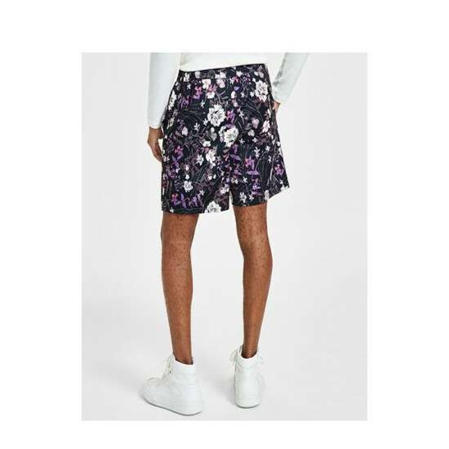 Women INC International Concepts | Best Deal Inc International Concepts Men'S Floral Print Knit Drawstring 7-3/4 Shorts, Created For Macy'S Deep Black